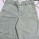 Loft  Sage Green Wide Leg Crop Frayed hems denim, size 12 Photo 13
