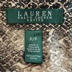 Lauren Ralph Lauren P S Snake Print Pearl Button Up Stretch Cotton Shirt Top Tan Size undefined Photo 3