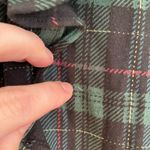 Talbots Petites Tartan Ruffled Top Green Black Plaid Ruffle 3/4 Sleeve PETITE M Photo 5