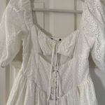 Corset Style Waist Floral Eyelet White Mini Dress Size M Photo 1