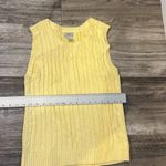 L.L.Bean  SWEATER VEST Sz S-REG YELLOW CABLE KNIT SLEEVELESS PULLOVER 100% COT#99 Photo 3