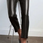 Aritzia  Babaton Command Crop Pants Black Vegan Leather Size 0‎ Photo 0