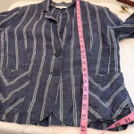 CAbi  100% Linen Blue and White Striped Blazer.  Size 6 Photo 7