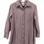 Soft Surroundings  Corduroy Button Down Shirt Purple Long Sleeve Small Photo 0