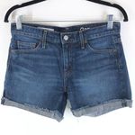Gap Womens Authentic Best Girlfriend Shorts Denim Cuffed Raw Hem Medium Wash 0 Photo 0