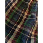 Anthropologie Oddy womens medium large green plaid square neck crochet bell shir Photo 5