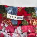 Alice + Olivia Red Floral Wide Leg Pants Photo 3