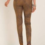 Chico's Chico’s Women's Brown Caoted Faux-Suede Worn Luggage Slim Pants Size 1 US 8 - M Photo 1