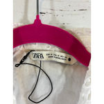 ZARA Women's  White Eyelet Button Down Shirt M Photo 2