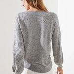Loft Plus Gray Black Marled Speckled Crew Neck Lightweight Knit Sweater Top Photo 1