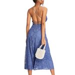 ASOS NWOT  Design Blue Lace Plunge Midi Lace Up Back Dress US 4 Photo 1