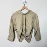 Alix NYC Loretta Knot Hem Cotton Shirt in Tan Womens Size M Size M Photo 5