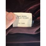 Boston Proper Women’s Blouse Large Burgundy Velvet Button Up Vintage Style Photo 8