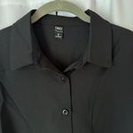 SheIn Solid Black Button Up Collared Dress Shirt Business Casual Blouse Size XL Photo 3