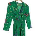 Maje  Rayema Green Floral Long Sleeve Midi Dress Photo 3