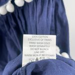 Mud Pie  Dress Small Strapless Navy Pom Pom Nautical Coastal 100% Cotton Casual Photo 12