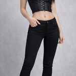 J Brand  Black Low Rise Skinny Pencil Leg Jeans Size 28 | Goth Grunge Moto Biker Photo 0