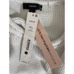 AQUA  Women's Striped Cotton Knit Sweater White and Navy‎ Blue Size L Photo 8