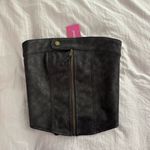 Edikted  Ziva Faux Leather Lace-Up Corset Top Black XS Photo 0