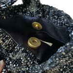 Moyna vintage black and silver beaded women's mini purse handbag wristlet Photo 5