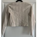 SOCIAL REVIVAL Cream Lace Trim Long Sleeve Fitted Cropped Top Size L Photo 1