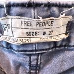 Free People  Skinny Moto Jeans Women's 27 Washed Gray Soft Stretch Zip Hem EUC Photo 4