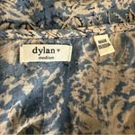 Dylan  Blue and Beige Floral Print Boho Peasant Blouse Size Medium Photo 4