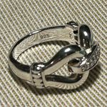 Lagos 925 Sterling Silver Diamond Buckle Derby Ring Size 6 Photo 9