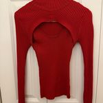 Pink Rose Red Cut Out Sweater  Photo 0