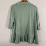 🦋 Blue Time Mint Green Mid Sleeve Ruffle Cardigan Lightweight Spring XL Photo 3