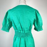 NWOT Boden Linen Ada Double Cloth Green Ruffles Dress Size 8 Knee Length Photo 5
