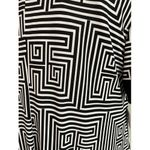 Tiana B. Modern Geometric Greek Patterned Black Swing Dress 22W Plus Size NWT White Photo 3