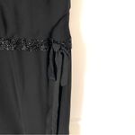 Vera Wang  White Gold Label Black Silk Mesh Gown size 2 Beaded Waist Bow Photo 6