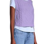 a.n.a  Knit Sweater Vest Women Light Purple Crewneck Cable Knit Trendy Size XXL Photo 1