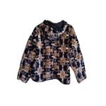 Free People Movement Elevation Jacquard Reversible FleeceJacket Hood Black S NWT Photo 4