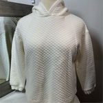 Women's Quilted Knit Hooded sweatshirt Ivory Size Xl Casual Photo 0