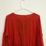 Anthropologie NEW NWT ANTHRO Orange Red V-Neck Lace Up Linen Cotton 3/4 Sleeve S Photo 9