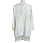 Stella Martini White Linen Lace Ethereal Dainty Billowy Tunic Top 1X NWT Italy Photo 1