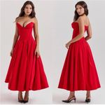 House Of CB ‎ 'Lady' Scarlet Strapless Midi Dress NWOT Size S A-C Photo 9