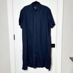 Gant 100% European Flax Linen Short Sleeve Navy Shirt Dress Midi‎ Size 38 US 8 Blue Photo 1