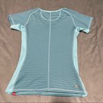 The North Face  Turquoise Teal Striped Vapor Wick Top EUC Size S Photo 4