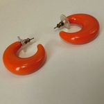 Joan Rivers Classics Collection orange lucite hoop earrings Photo 5