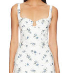 Bardot  Cello Ring Detail Floral Mini Dress White Blue 4 Photo 0