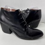 Jeffrey Campbell Ibiza Maxwell Boxxy heeled leather lace up ankle boots 9 Black Photo 1