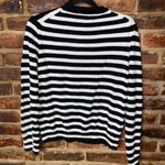 ZARA  Wool Blend Black White Striped Crew Neck Knit Sweater Women's Size Small Photo 3