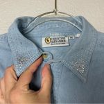 CHRISTINE ALEXANDER Vintage Oversized Denim Button Down w/Rhinestones Size M Blue Size M Photo 7
