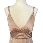 Guess Junior Y2K Silk Champagne Satin And Floral Dress Photo 5