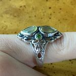 Natural Canary Opal Chrome Diopside Sterling Silver Ring Size 5 Photo 2