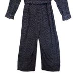 Rails  Callan Charcoal Tiger Striped Belted Jumpsuit Wide Leg Cropped Chic L Photo 8