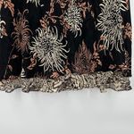 Source Unknown Womens Size Small Reversible Floral Print Midi Skirt Black Tan Ruffle Hem Rayon Photo 2